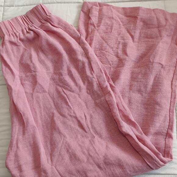 Halara High Waisted Pocket Wide Leg Flowy Solid Palazzo Casual Linen Feel Pants - Picture 2 of 16